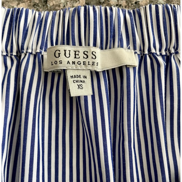 NWOT Guess Blue & White Striped Off the Shoulder Dress, Size XS - Picture 7 of 10